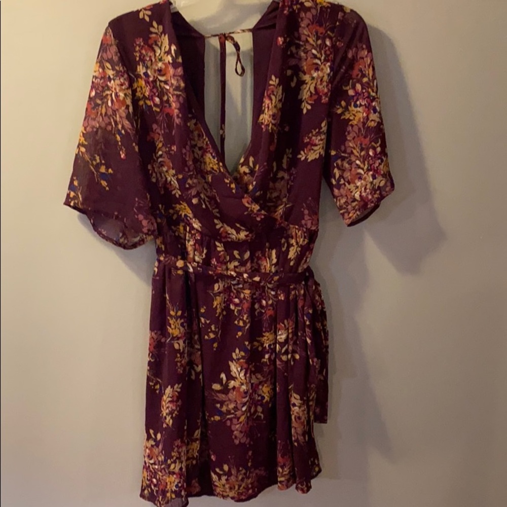 Maroon floral dress
